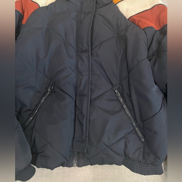 [S]Free People Navy Puffer Jacket Color Block Accent - Picture 3 of 11